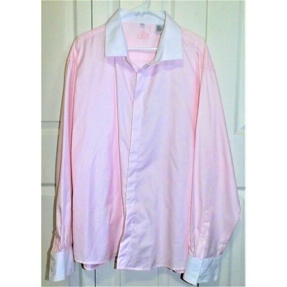 Bohio Breeze Mens 3XL Pink Check Long Sleeve Dress Shirt New w/Tags